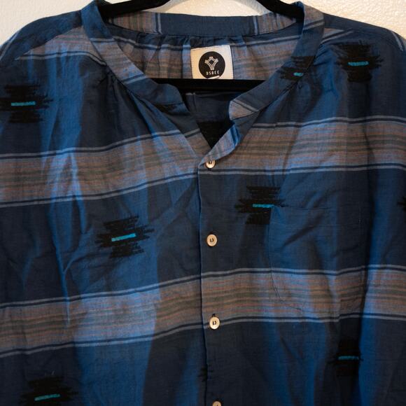 BSBEE Ollie Shirt Encino Navy Boho Southwestern Print 100% Cotton SZ S - Picture 5 of 8